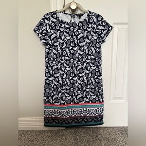 Navy and White Floral Dress